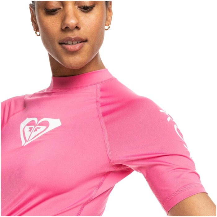 2024 Roxy Frauen Wholehearted Short Sleeve Lycra Weste ERJWR03548 - Shocking Pink